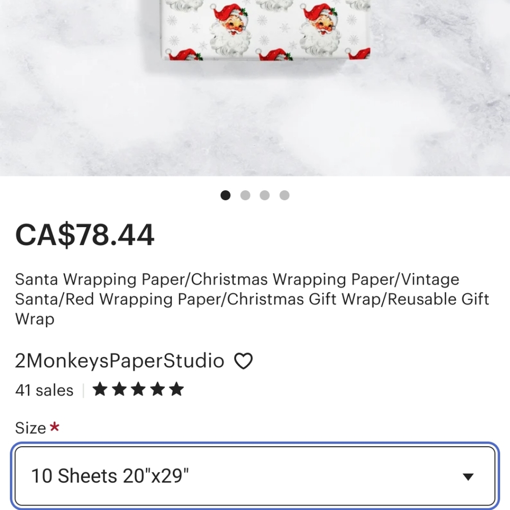 Vintage Christmas Wrapping Paper - Picture 9 of 10